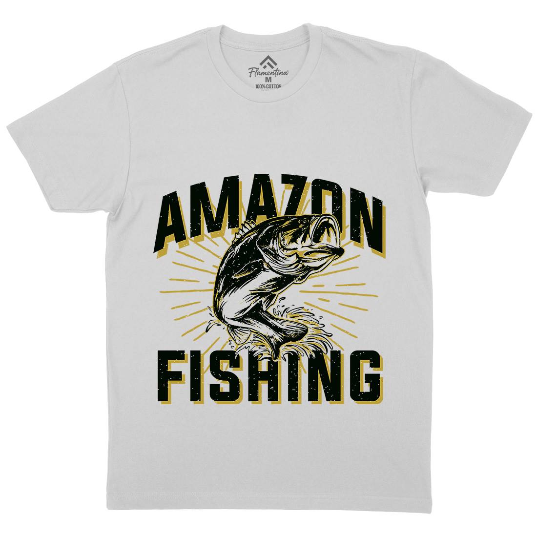 Amazon Mens Crew Neck T-Shirt Fishing B678
