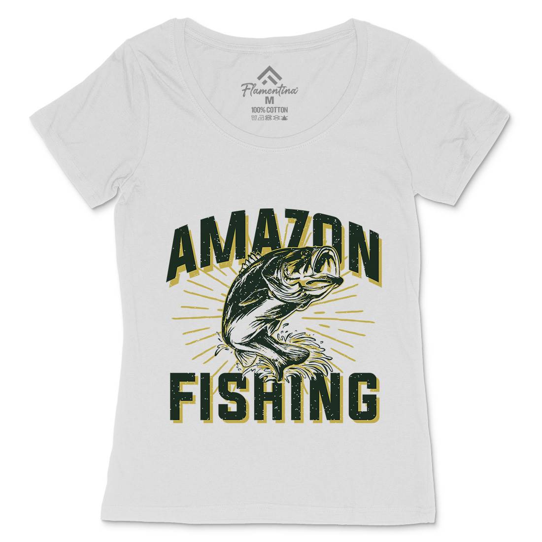Amazon Womens Scoop Neck T-Shirt Fishing B678