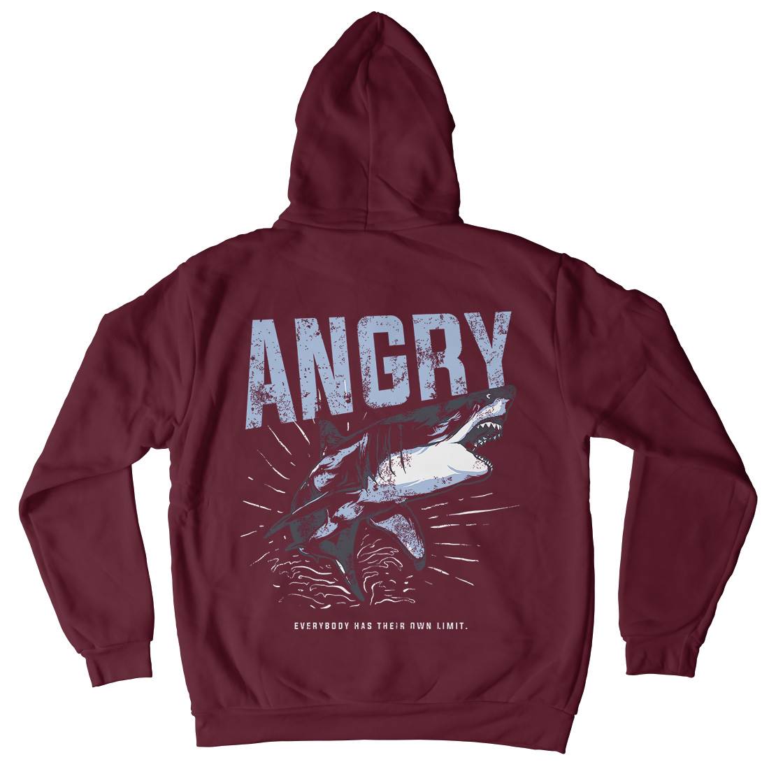 Angry Shark Mens Hoodie With Pocket Fishing B679