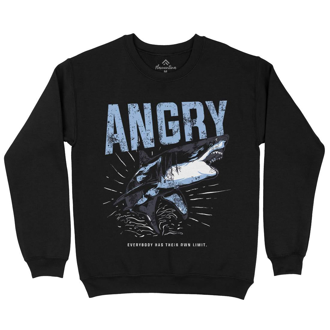 Angry Shark Mens Crew Neck Sweatshirt Fishing B679
