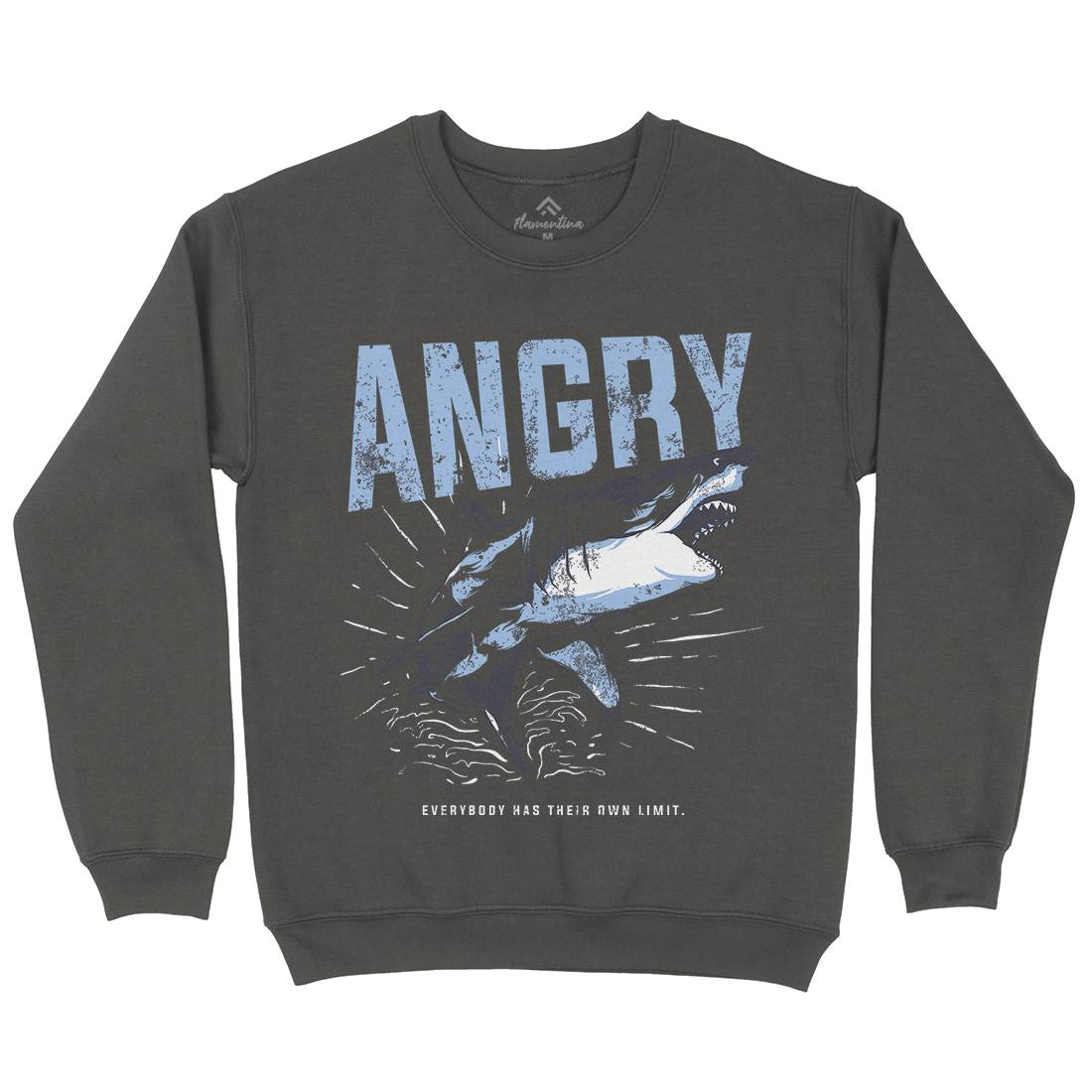Angry Shark Mens Crew Neck Sweatshirt Fishing B679