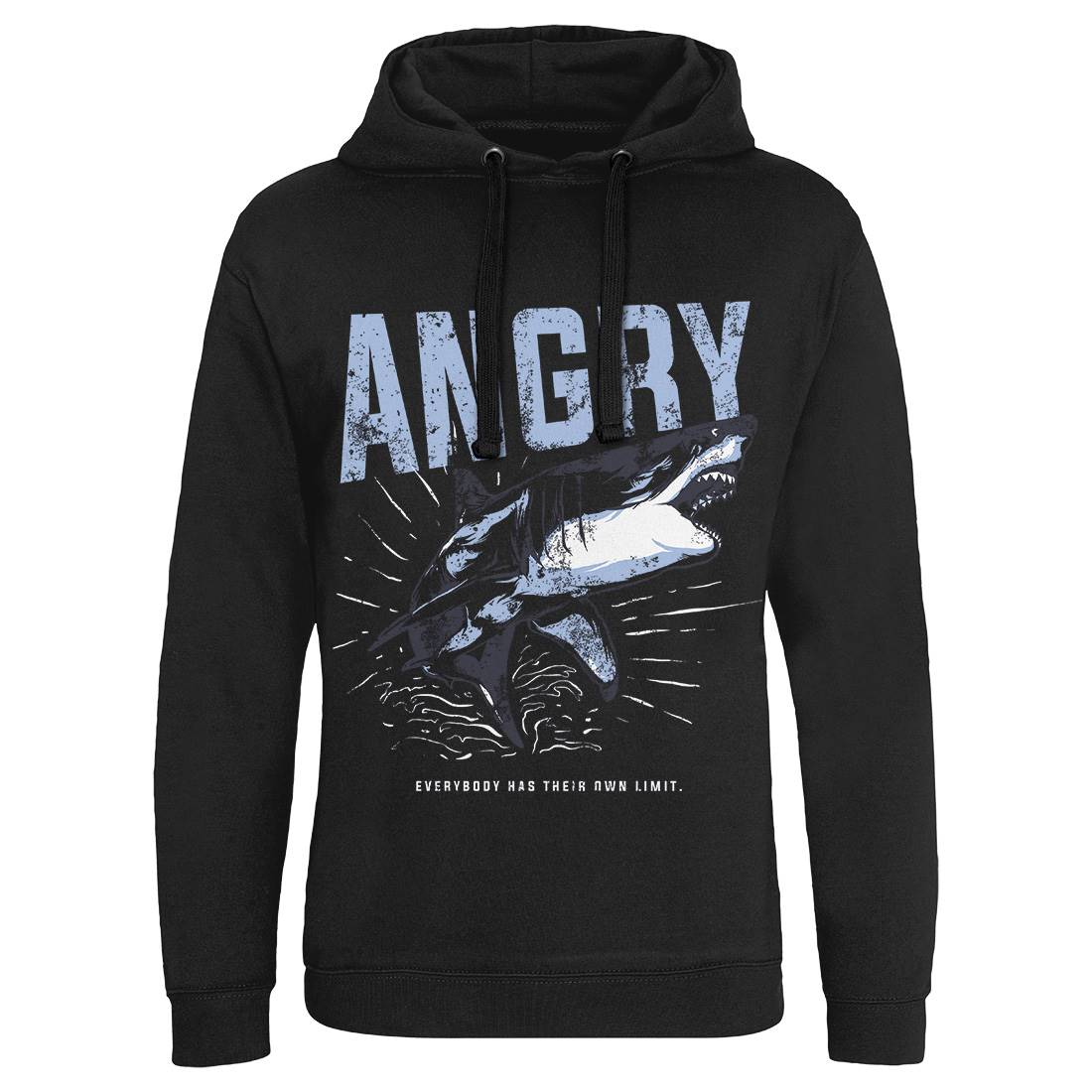 Angry Shark Mens Hoodie Without Pocket Fishing B679