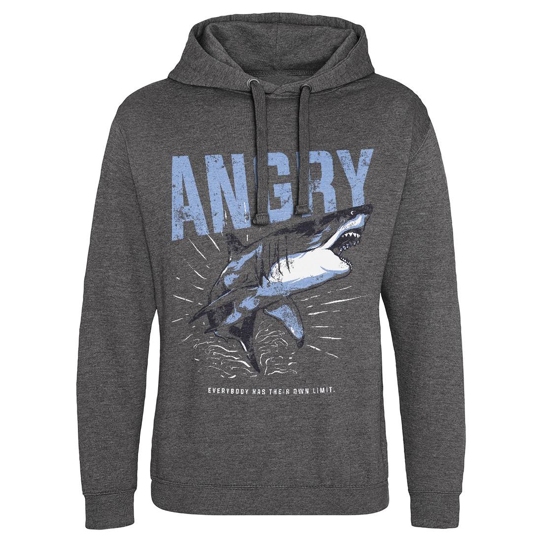 Angry Shark Mens Hoodie Without Pocket Fishing B679