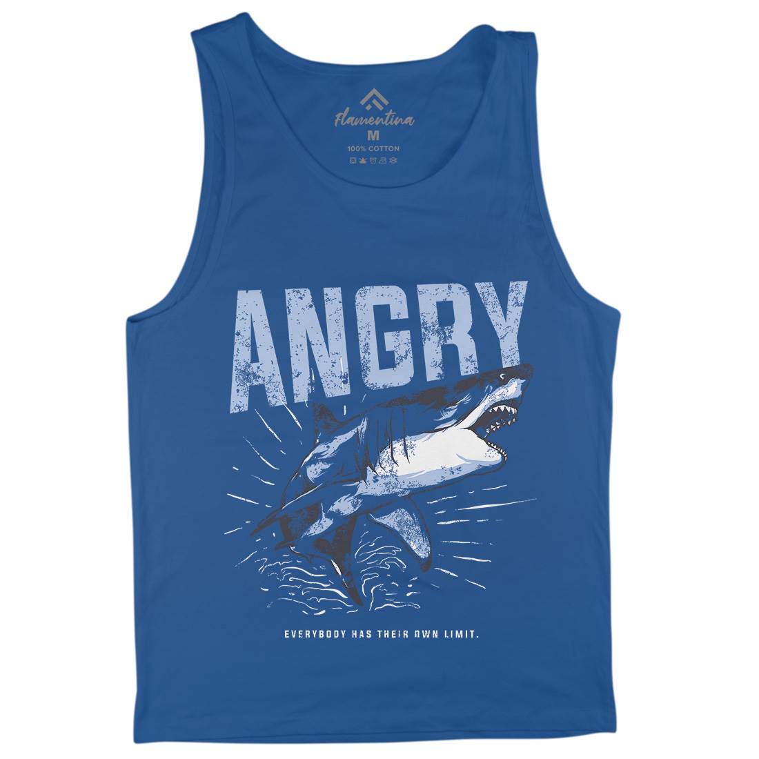 Angry Shark Mens Tank Top Vest Fishing B679