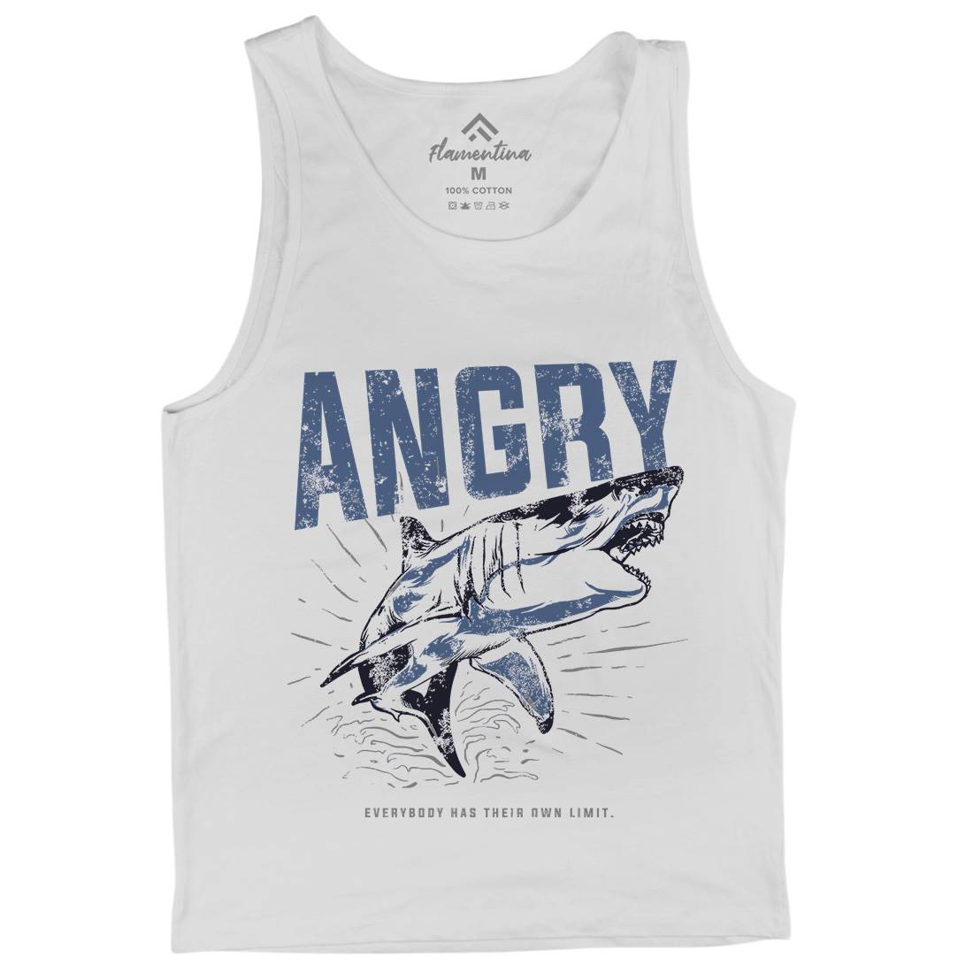 Angry Shark Mens Tank Top Vest Fishing B679