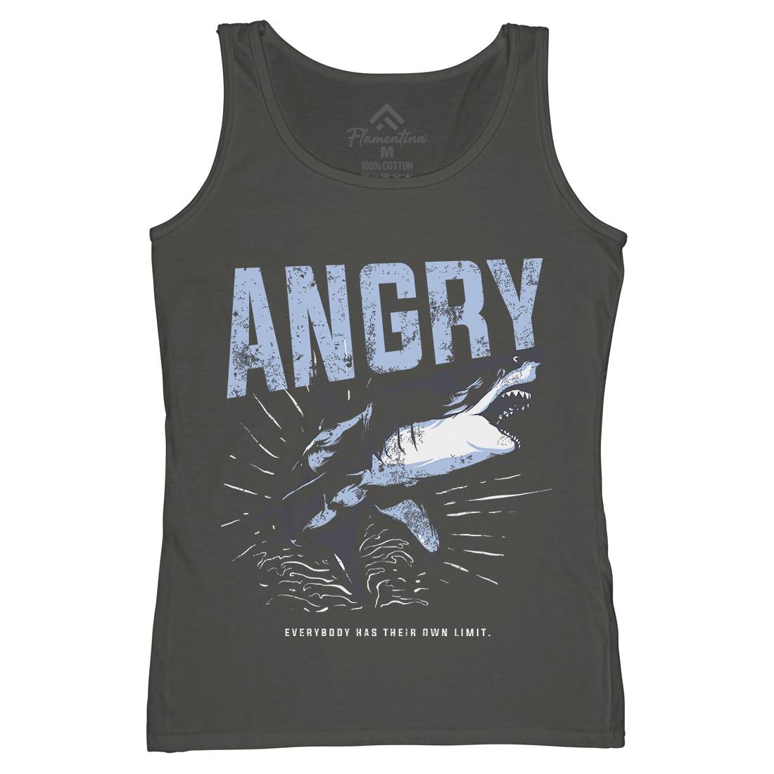 Angry Shark Womens Organic Tank Top Vest Fishing B679