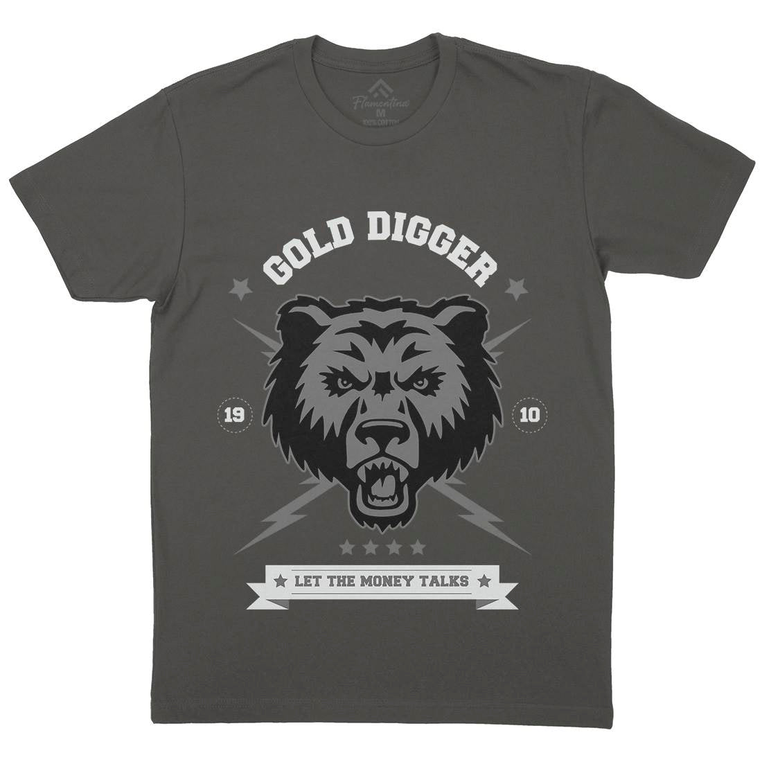 Bear Gold Mens Crew Neck T-Shirt Animals B680