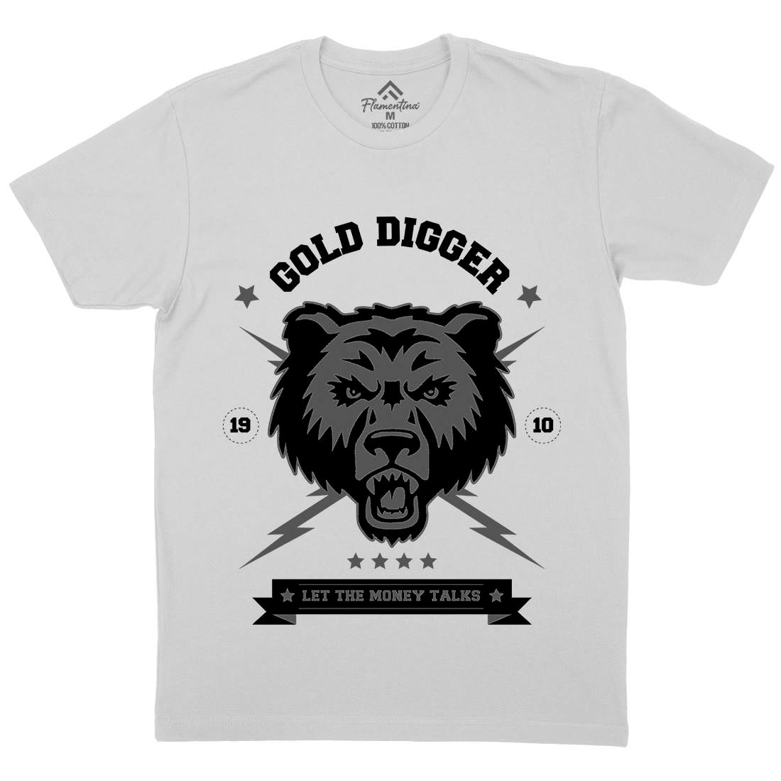 Bear Gold Mens Crew Neck T-Shirt Animals B680