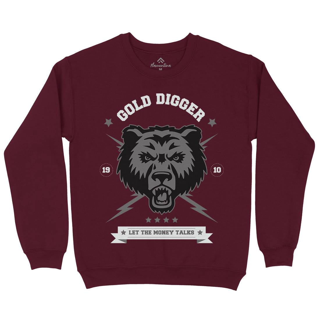 Bear Gold Mens Crew Neck Sweatshirt Animals B680