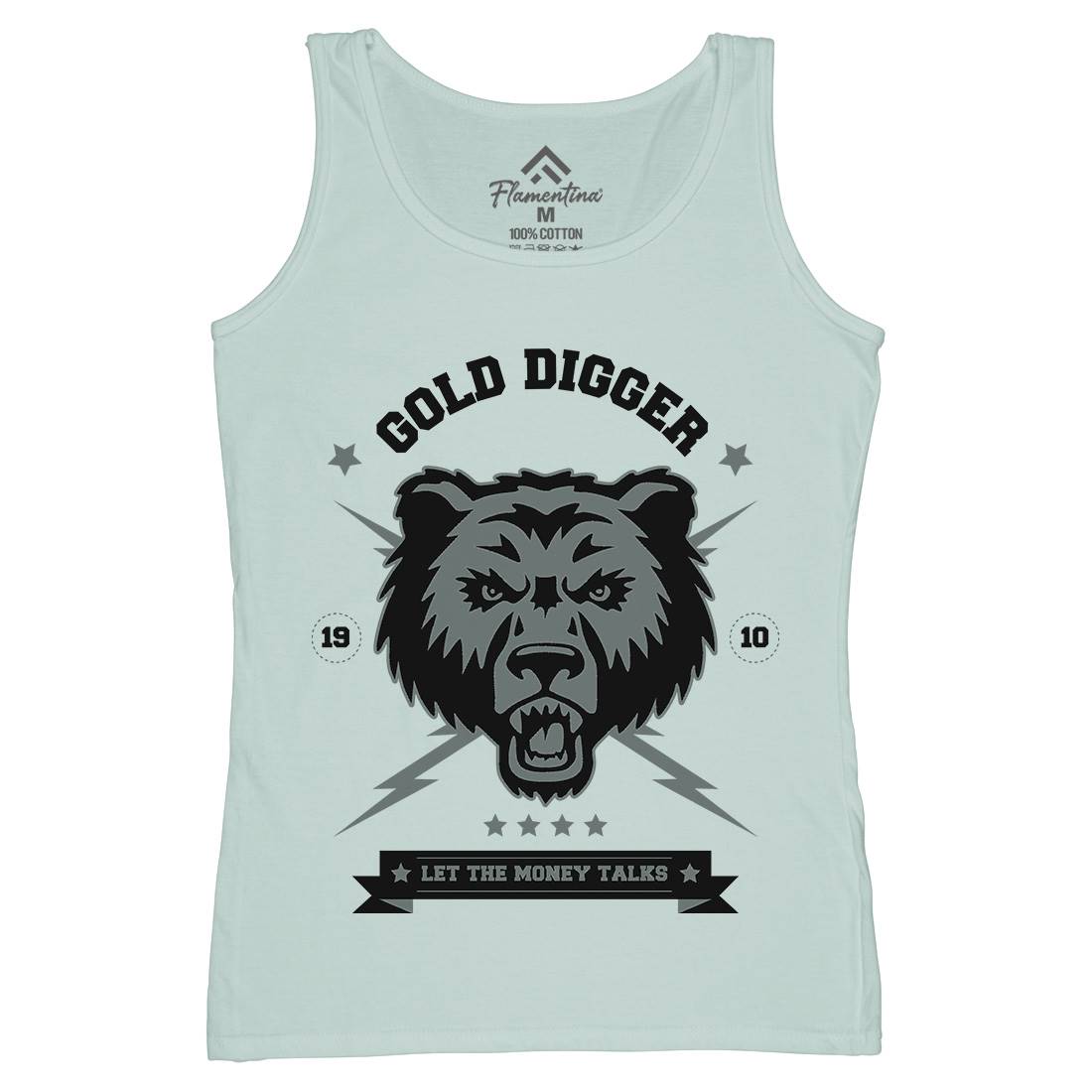 Bear Gold Womens Organic Tank Top Vest Animals B680