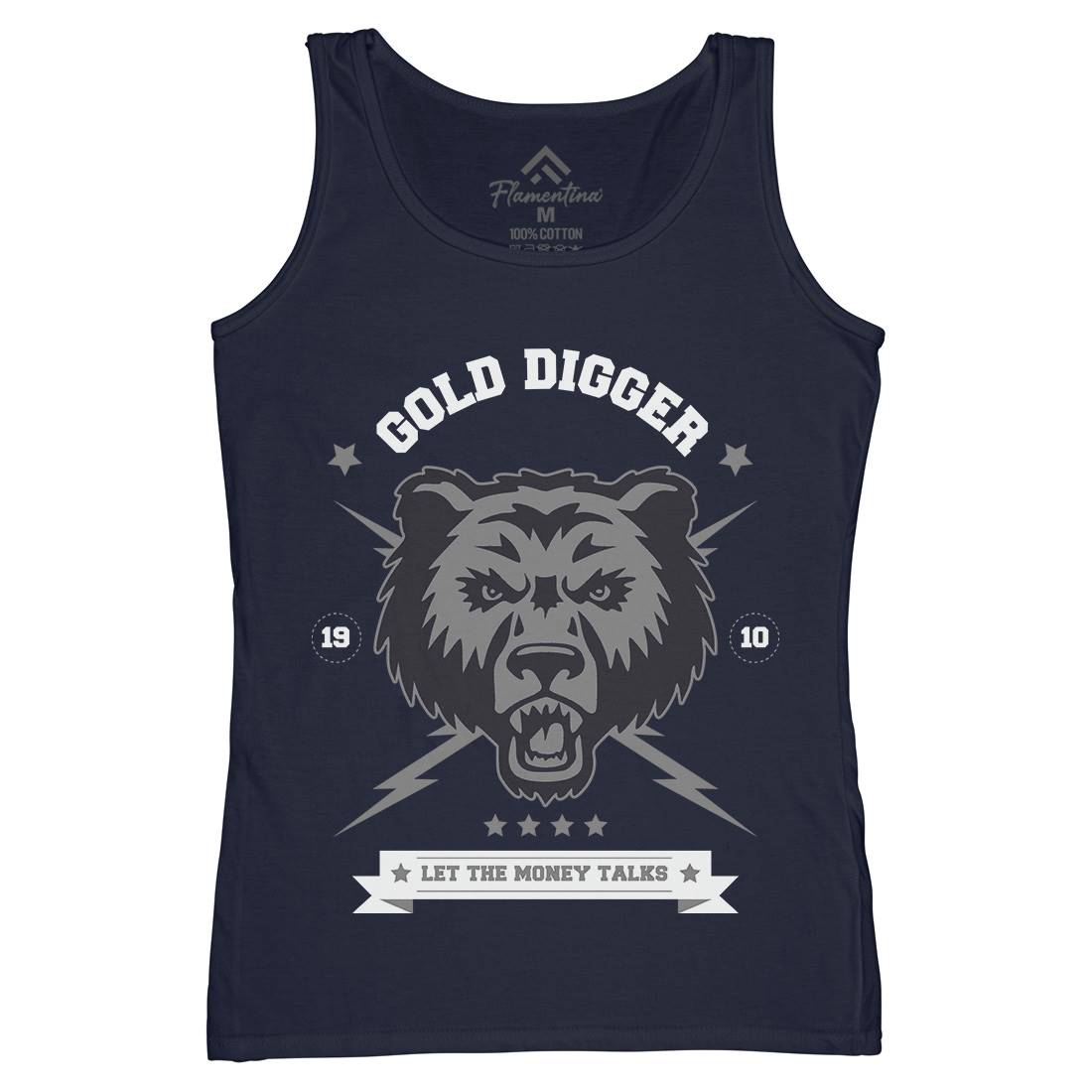 Bear Gold Womens Organic Tank Top Vest Animals B680