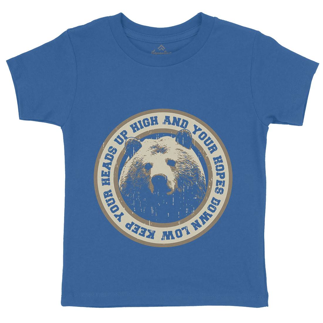 Bear Heads Up Kids Crew Neck T-Shirt Animals B681