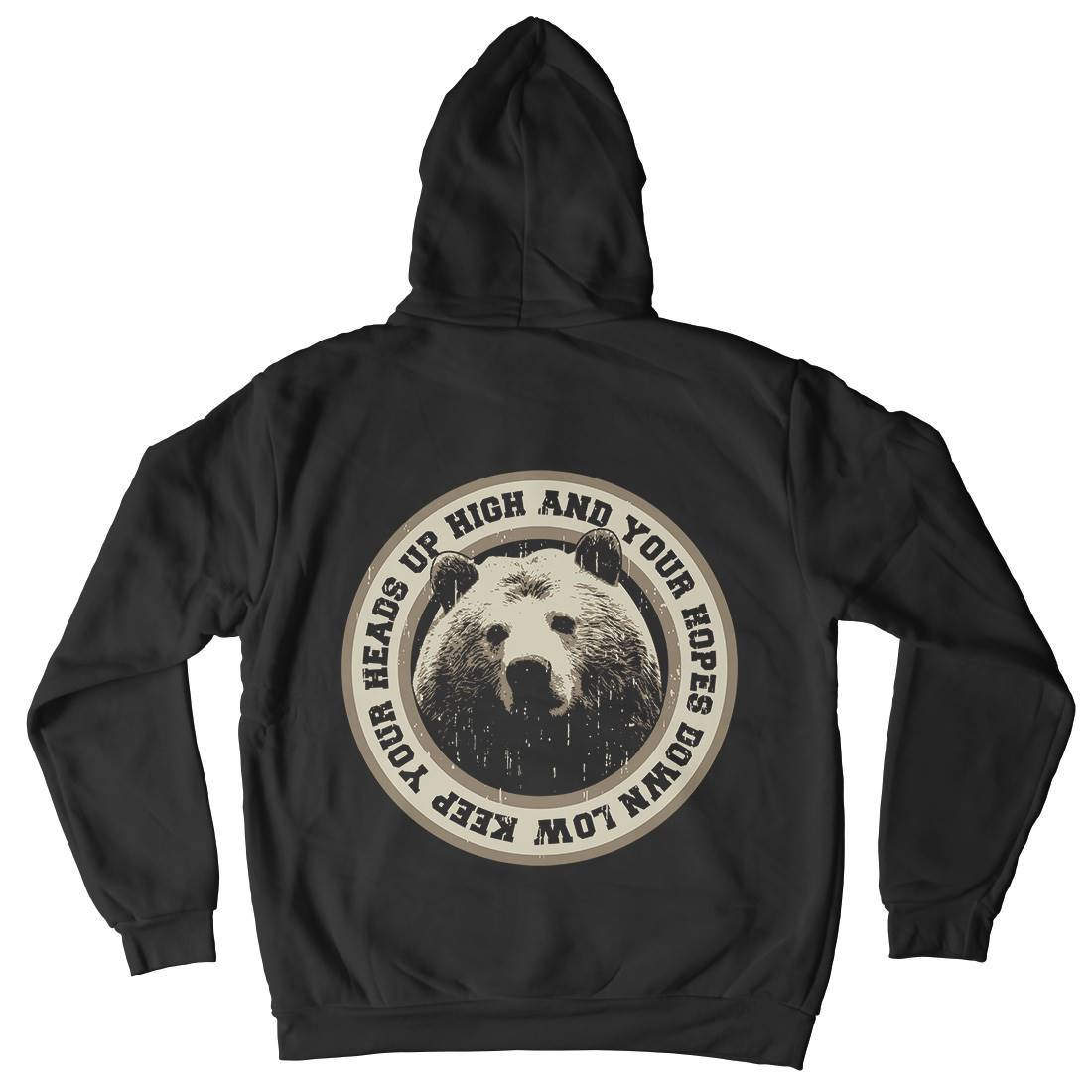 Bear Heads Up Mens Hoodie With Pocket Animals B681