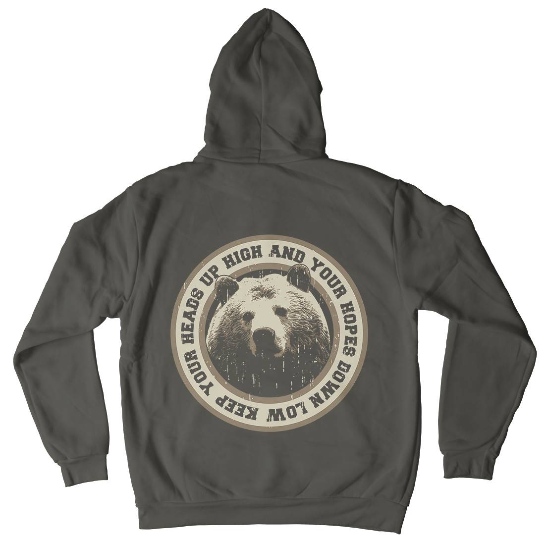 Bear Heads Up Mens Hoodie With Pocket Animals B681
