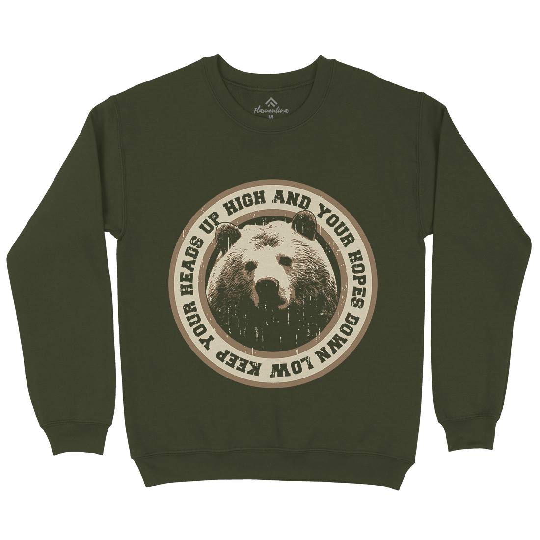 Bear Heads Up Mens Crew Neck Sweatshirt Animals B681