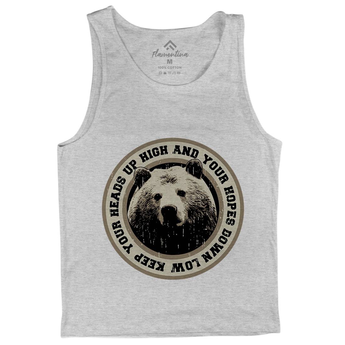 Bear Heads Up Mens Tank Top Vest Animals B681