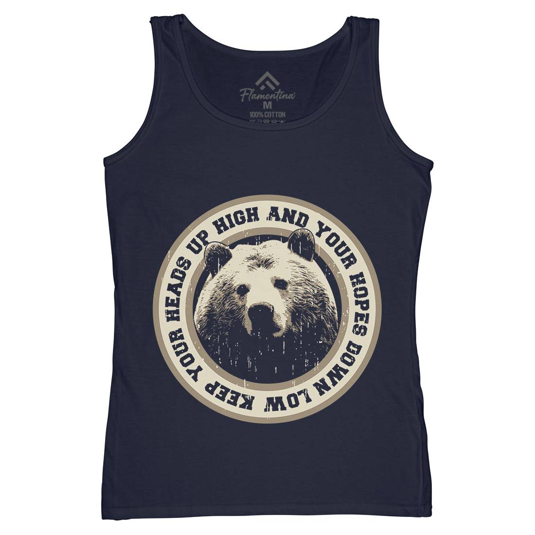 Bear Heads Up Womens Organic Tank Top Vest Animals B681