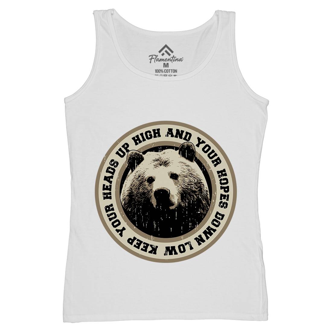 Bear Heads Up Womens Organic Tank Top Vest Animals B681