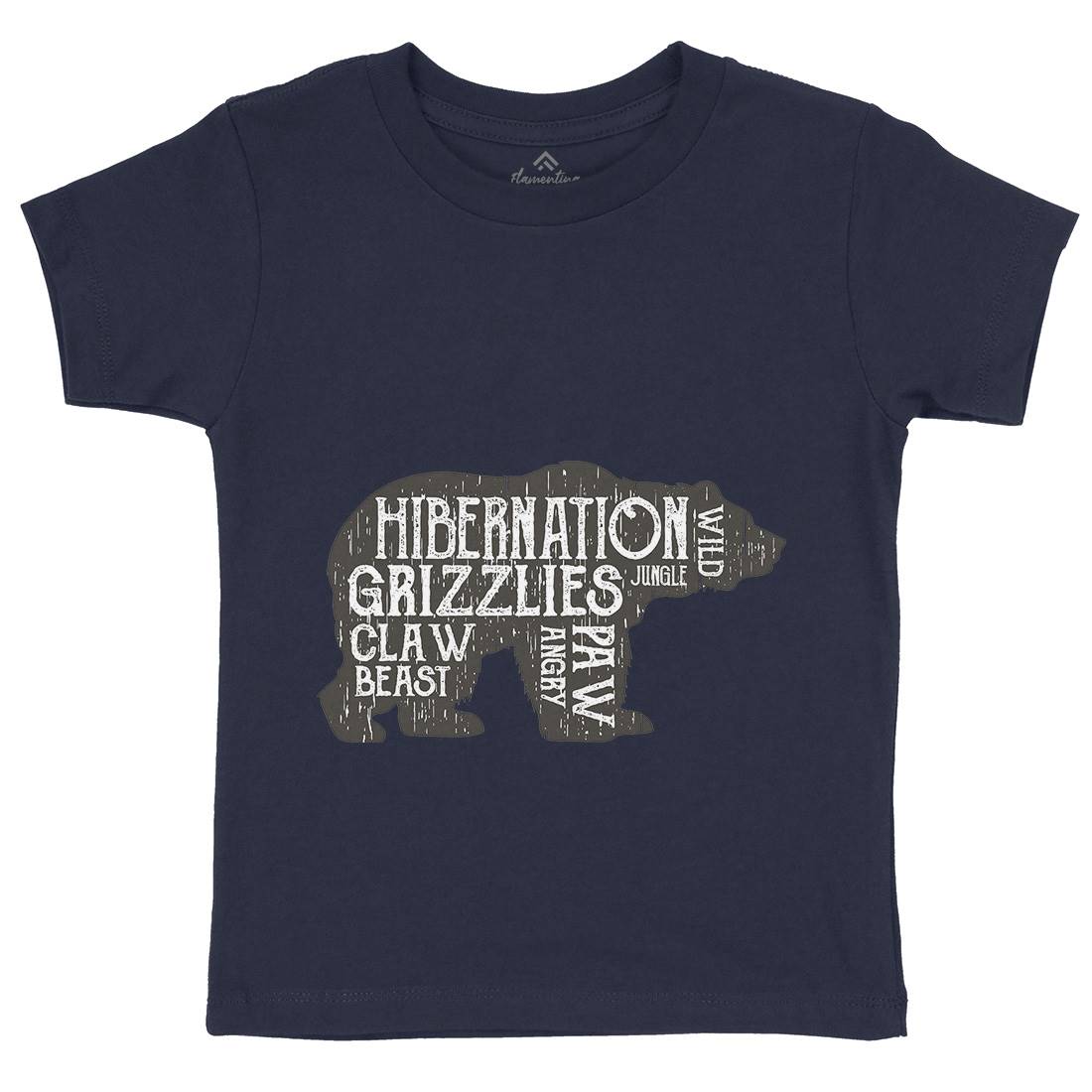 Bear Hibernation Kids Crew Neck T-Shirt Animals B682