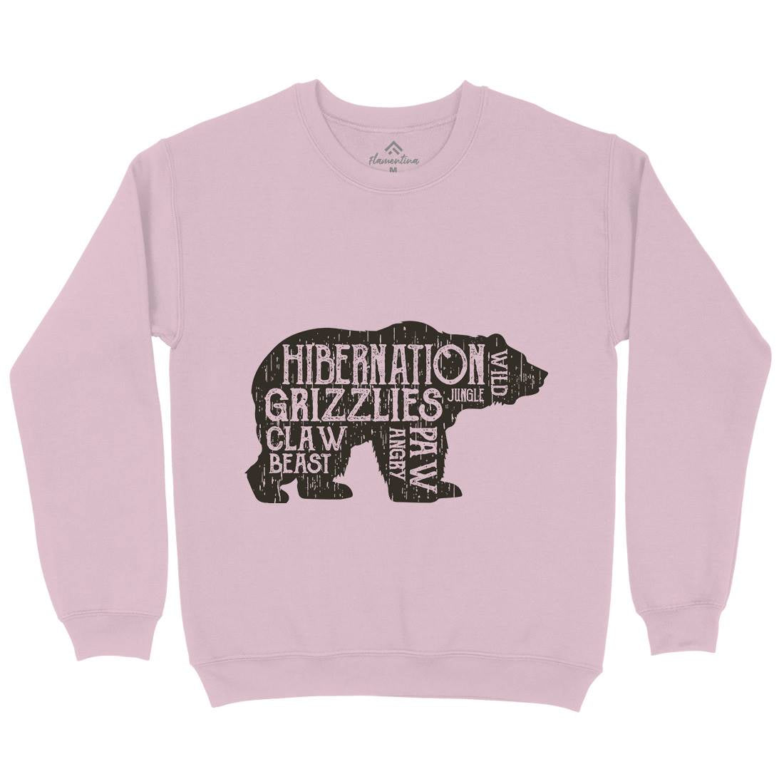 Bear Hibernation Kids Crew Neck Sweatshirt Animals B682