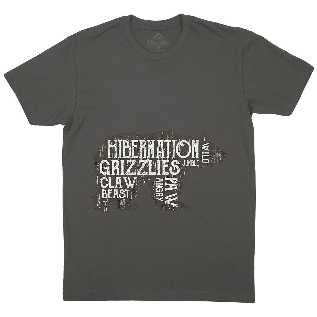 Bear Hibernation Mens Crew Neck T-Shirt Animals B682