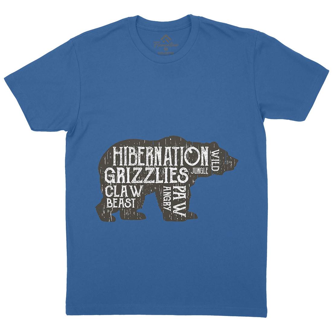 Bear Hibernation Mens Organic Crew Neck T-Shirt Animals B682