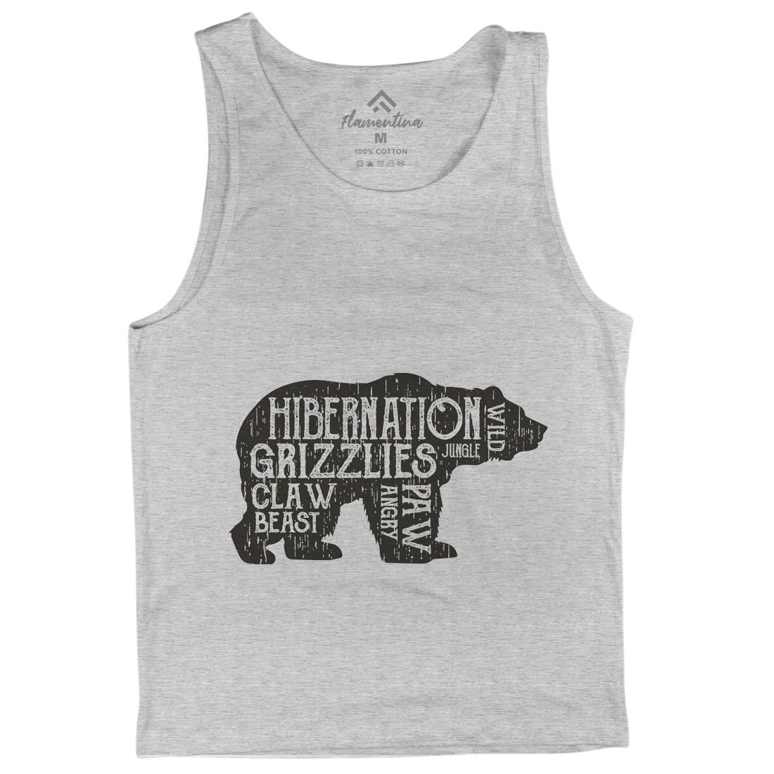 Bear Hibernation Mens Tank Top Vest Animals B682
