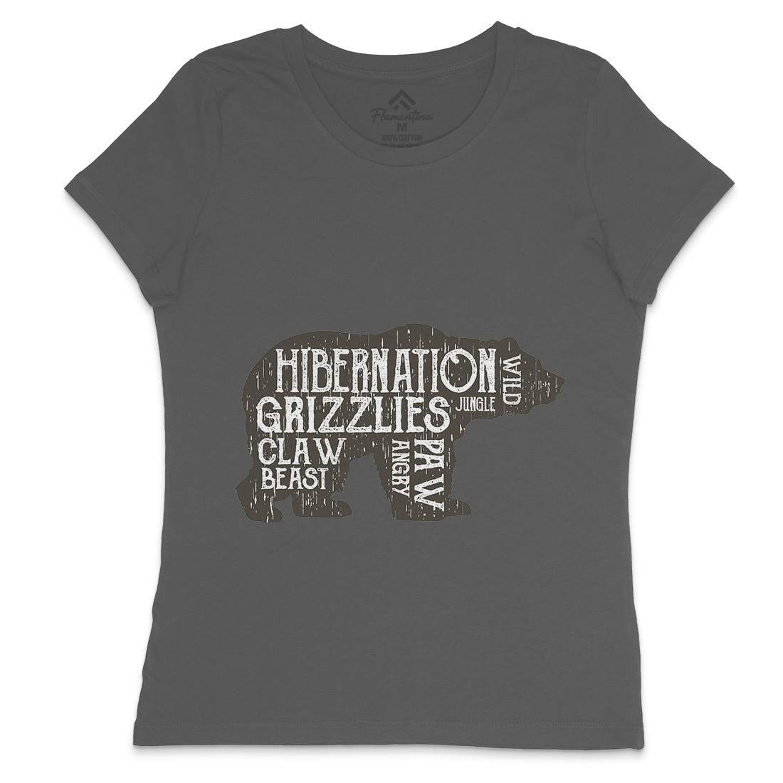 Bear Hibernation Womens Crew Neck T-Shirt Animals B682
