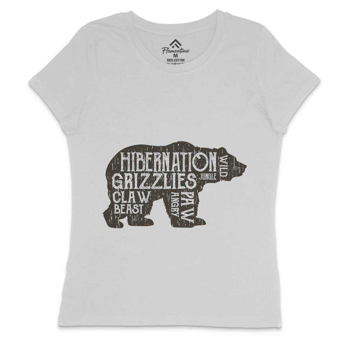Bear Hibernation Womens Crew Neck T-Shirt Animals B682