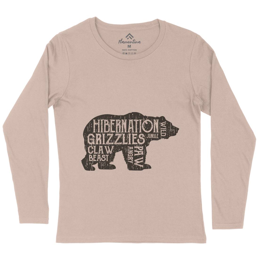 Bear Hibernation Womens Long Sleeve T-Shirt Animals B682