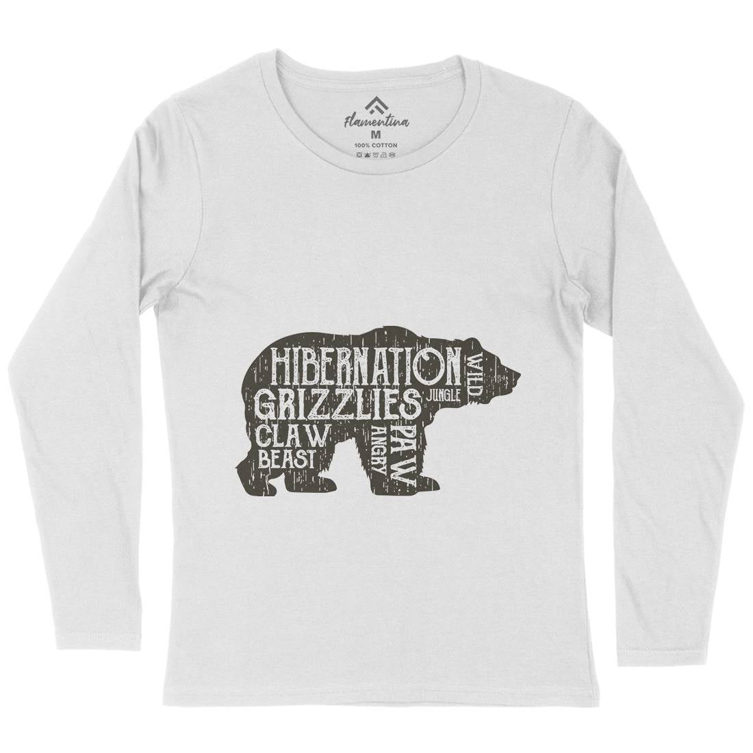 Bear Hibernation Womens Long Sleeve T-Shirt Animals B682