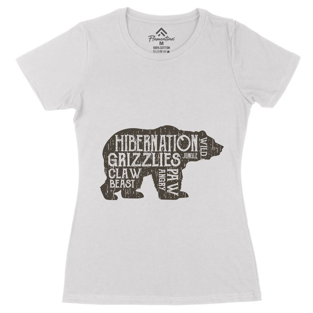 Bear Hibernation Womens Organic Crew Neck T-Shirt Animals B682