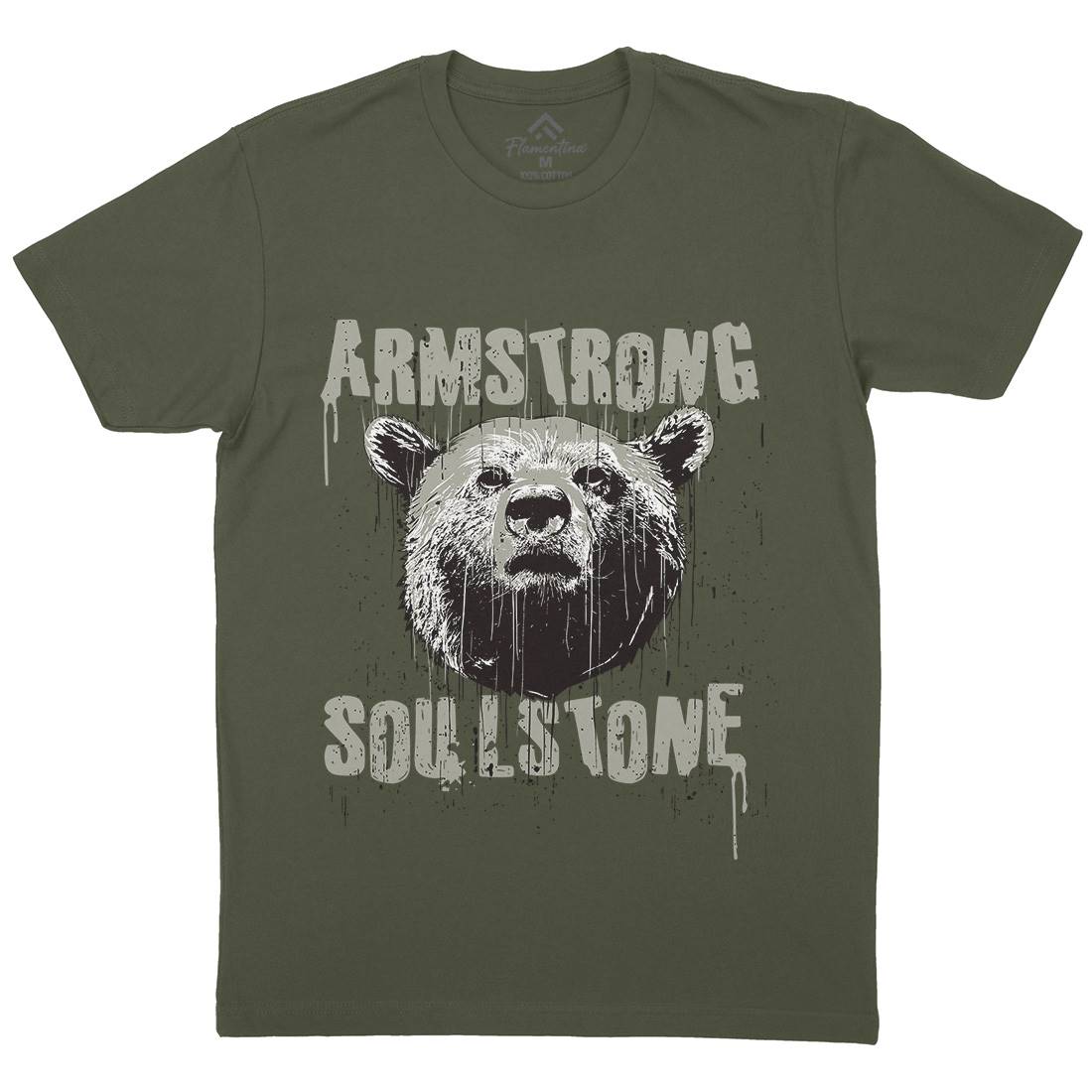 Bear Strong Mens Organic Crew Neck T-Shirt Animals B683