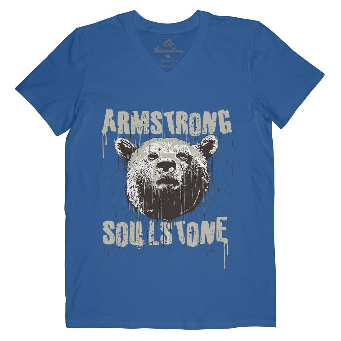 Bear Strong Mens V-Neck T-Shirt Animals B683