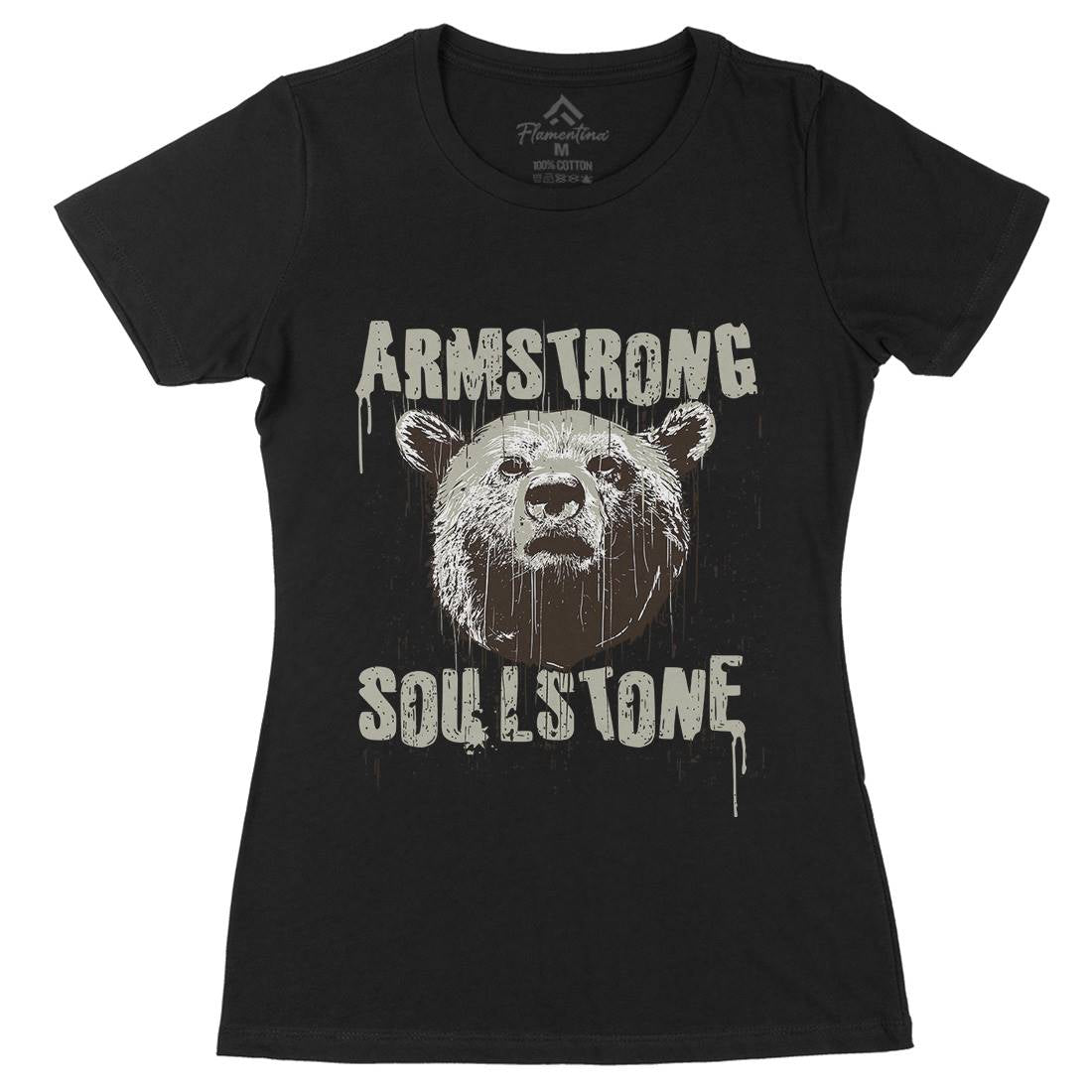 Bear Strong Womens Organic Crew Neck T-Shirt Animals B683