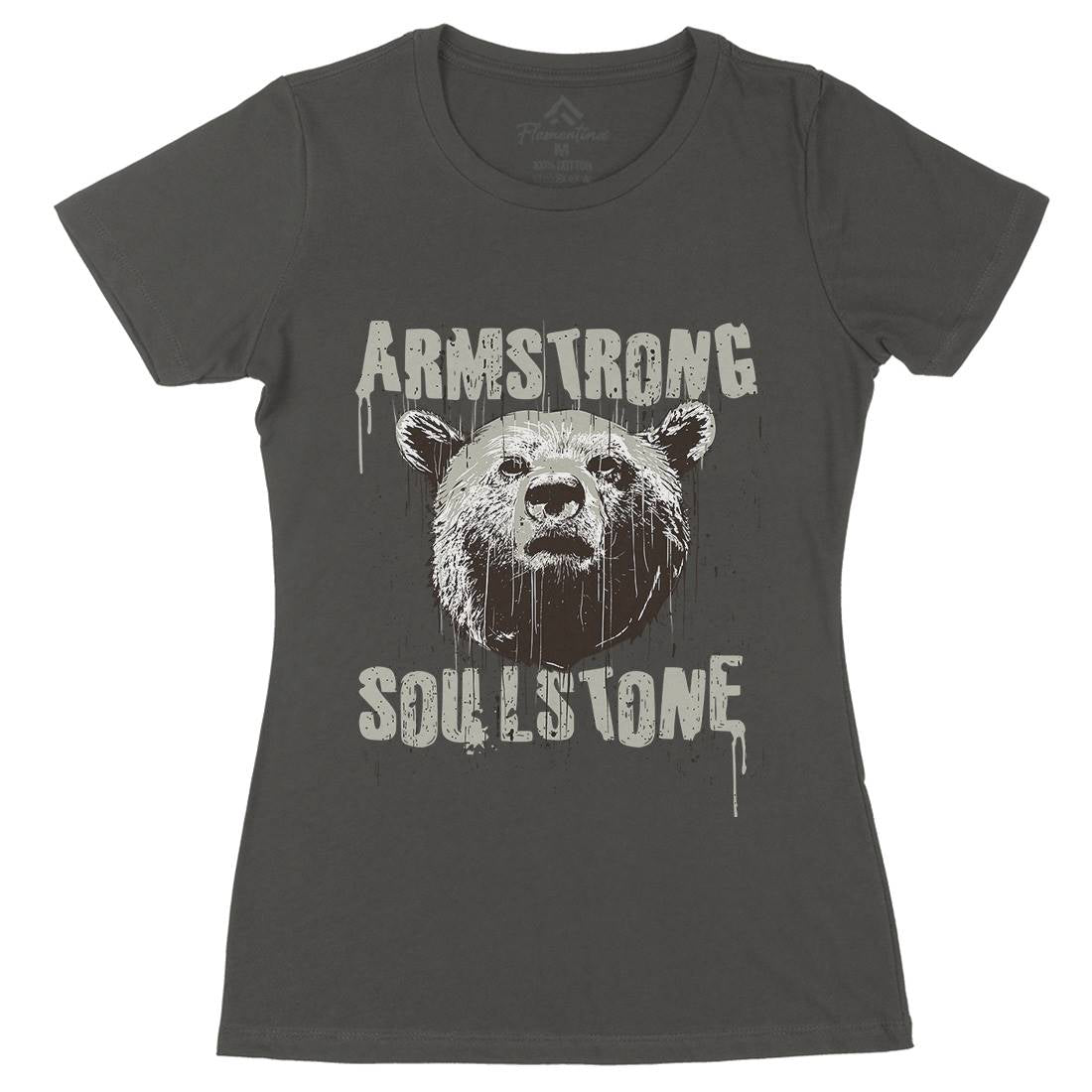 Bear Strong Womens Organic Crew Neck T-Shirt Animals B683