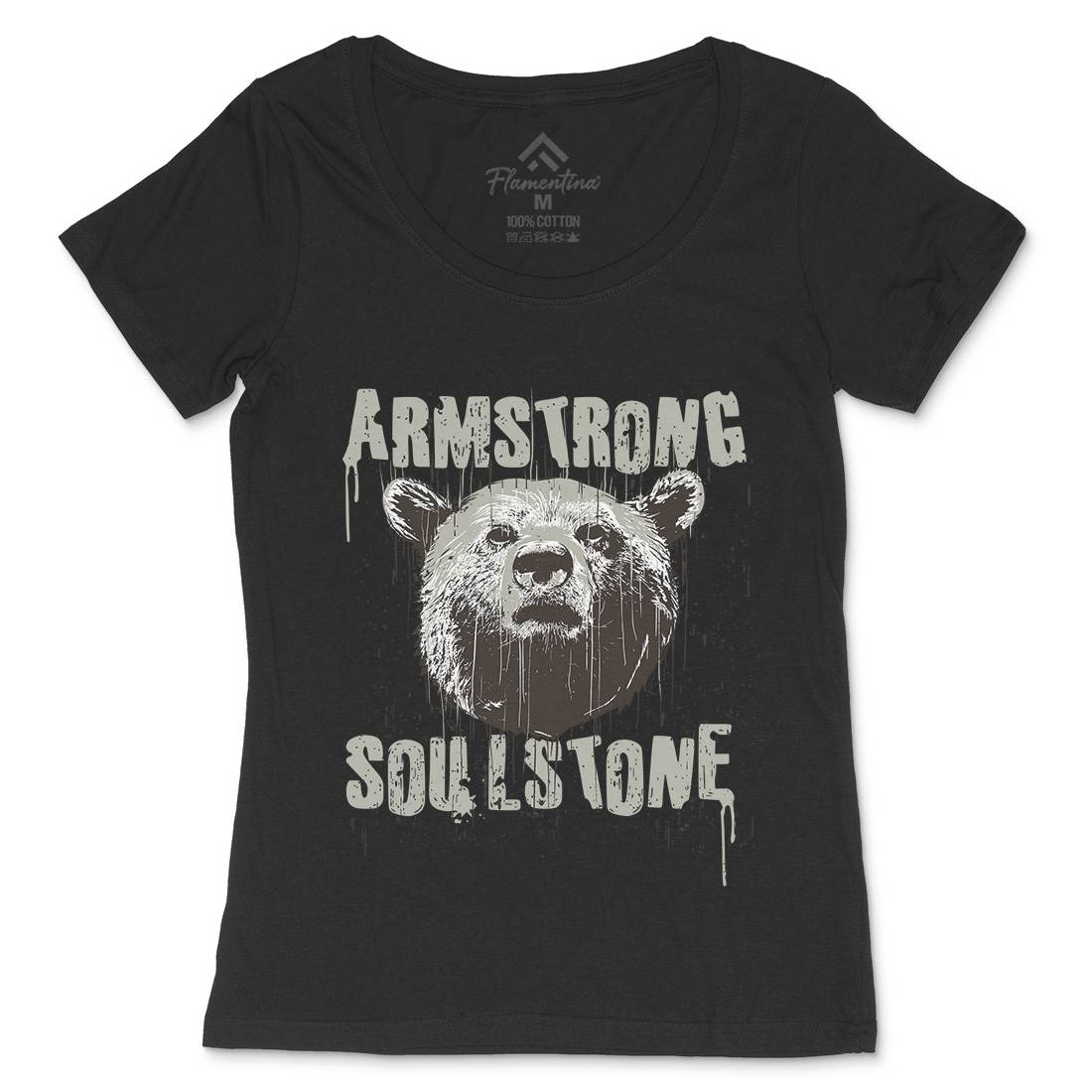 Bear Strong Womens Scoop Neck T-Shirt Animals B683