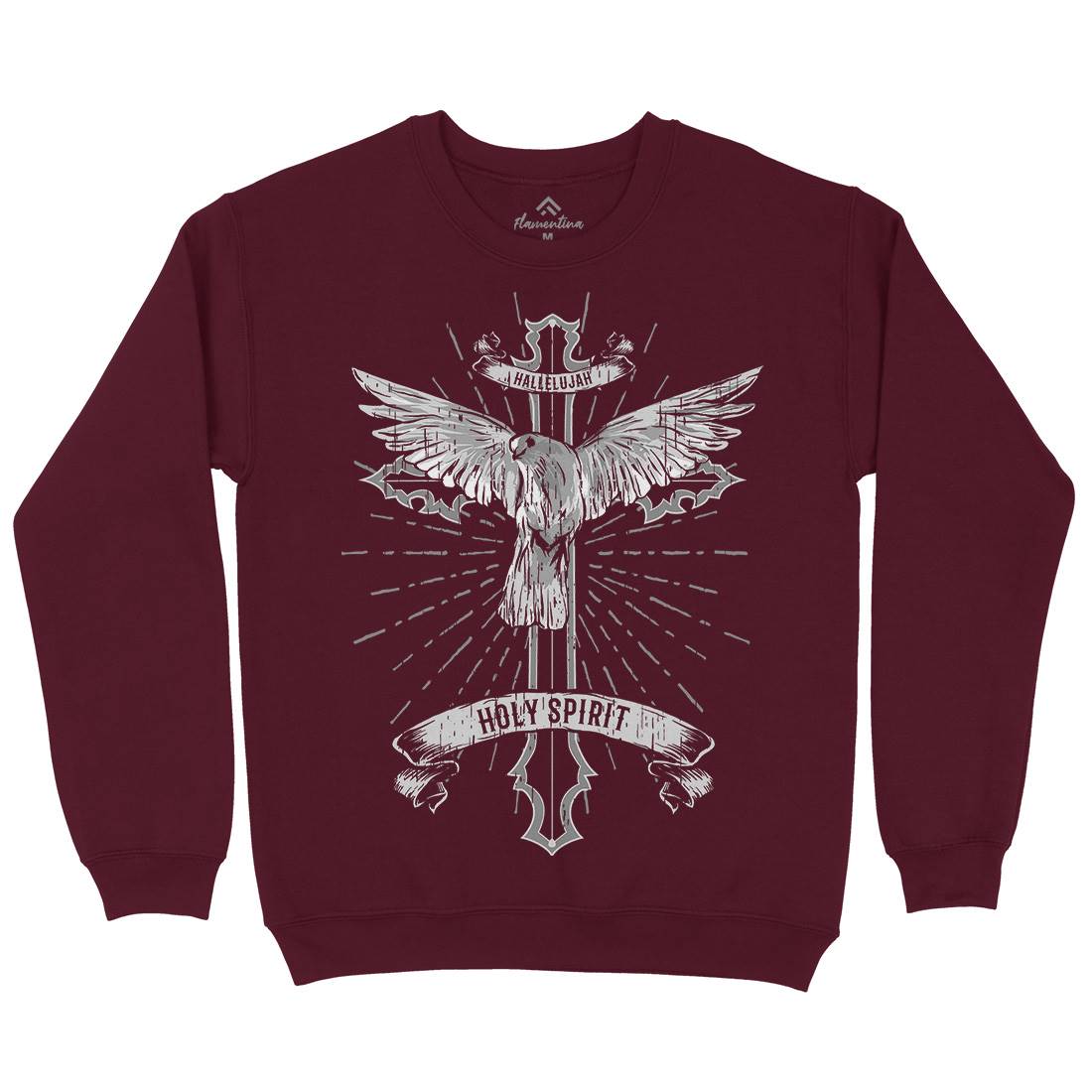 Bird Dove Cross Mens Crew Neck Sweatshirt Religion B684