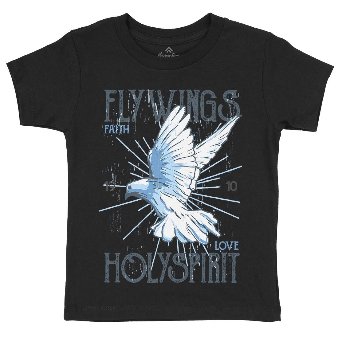 Bird Dove Fly Kids Crew Neck T-Shirt Religion B685