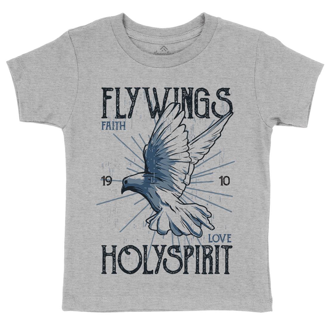 Bird Dove Fly Kids Organic Crew Neck T-Shirt Religion B685