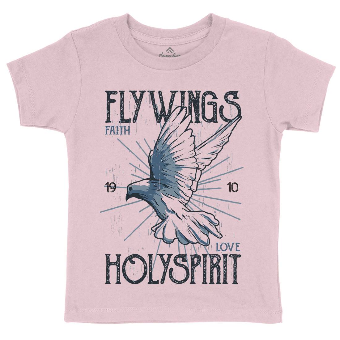 Bird Dove Fly Kids Organic Crew Neck T-Shirt Religion B685