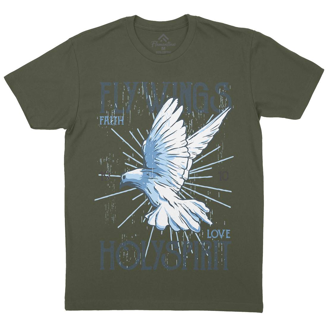 Bird Dove Fly Mens Organic Crew Neck T-Shirt Religion B685