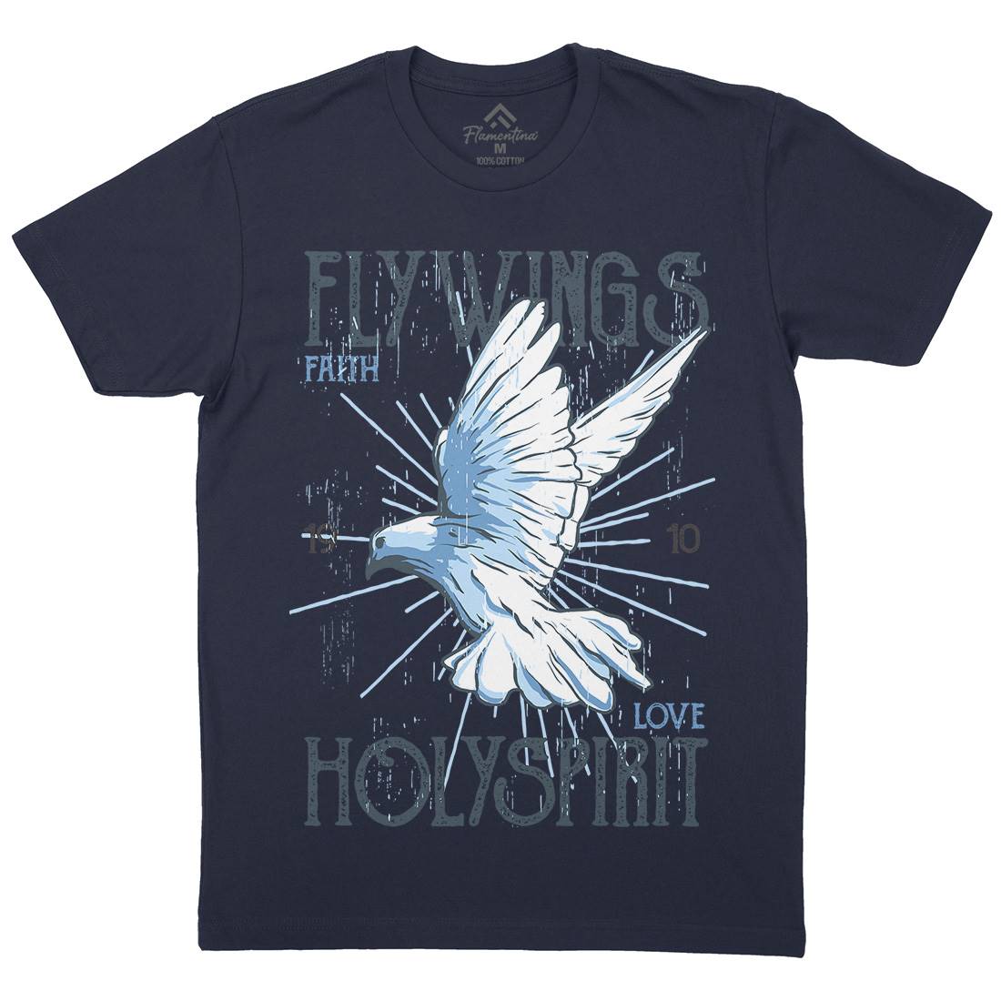 Bird Dove Fly Mens Organic Crew Neck T-Shirt Religion B685