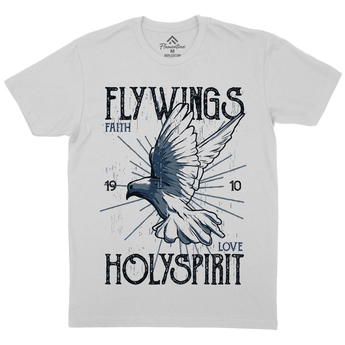 Bird Dove Fly Mens Crew Neck T-Shirt Religion B685