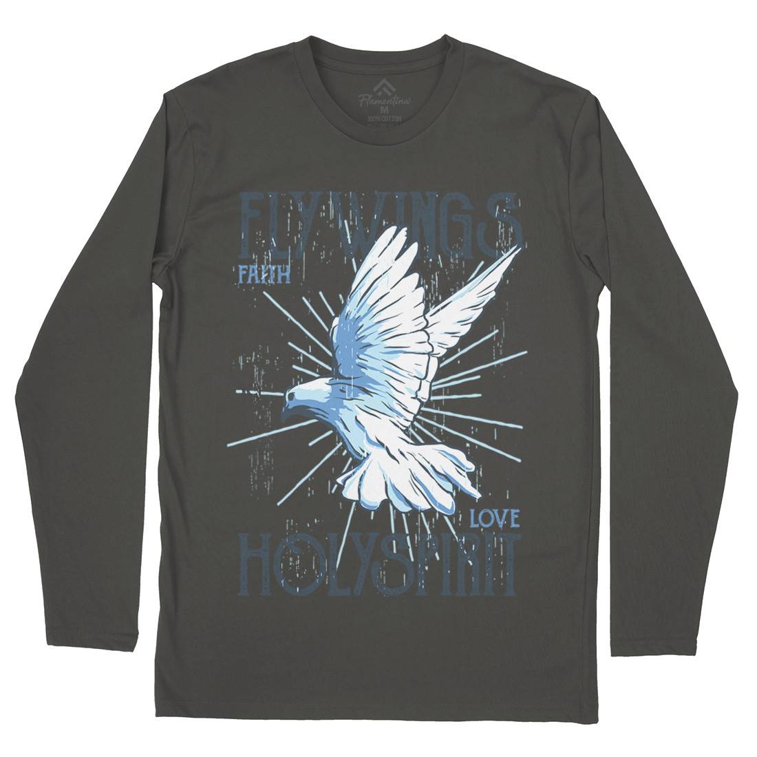 Bird Dove Fly Mens Long Sleeve T-Shirt Religion B685