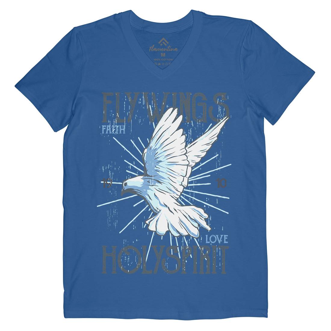 Bird Dove Fly Mens V-Neck T-Shirt Religion B685