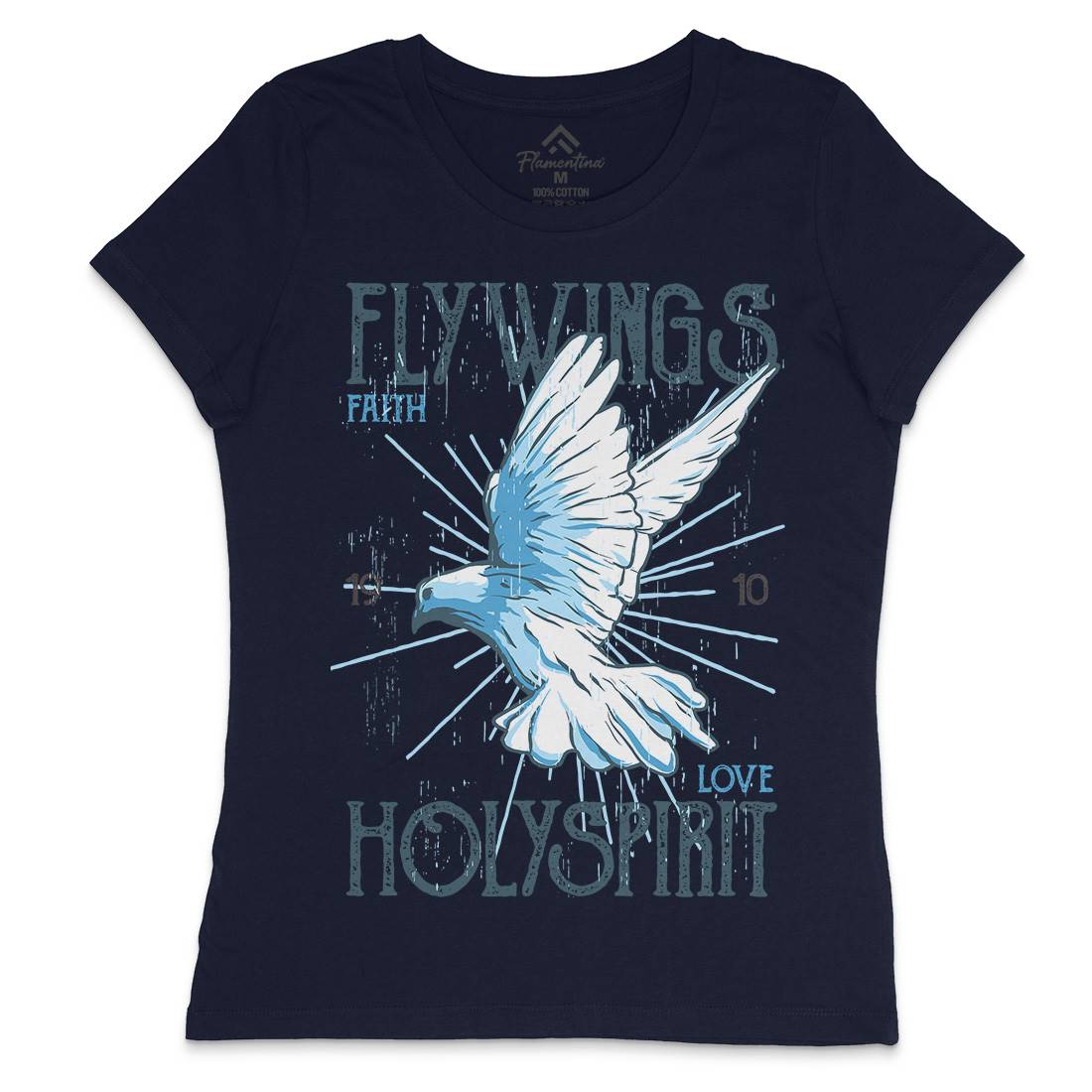 Bird Dove Fly Womens Crew Neck T-Shirt Religion B685