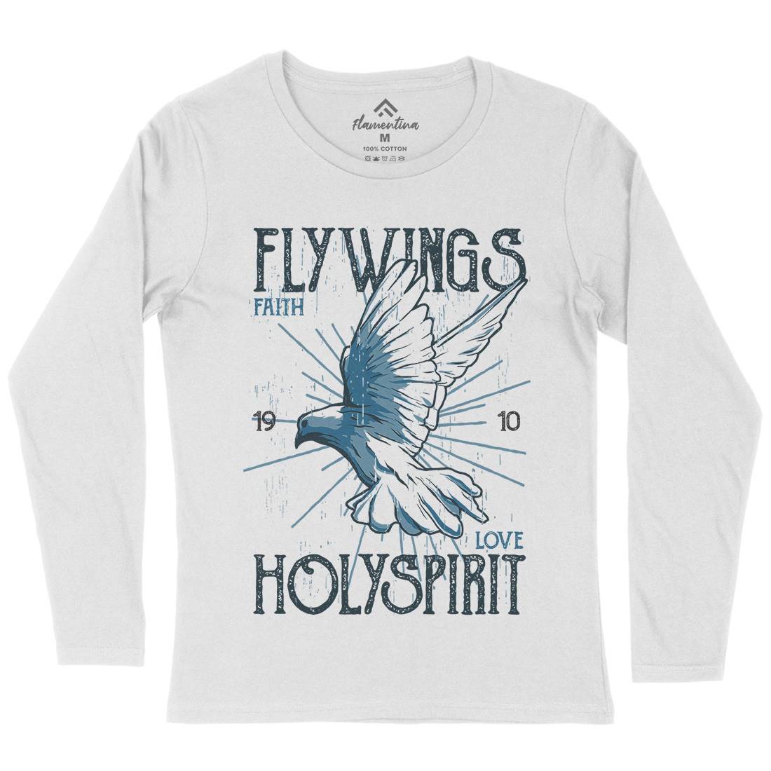 Bird Dove Fly Womens Long Sleeve T-Shirt Religion B685