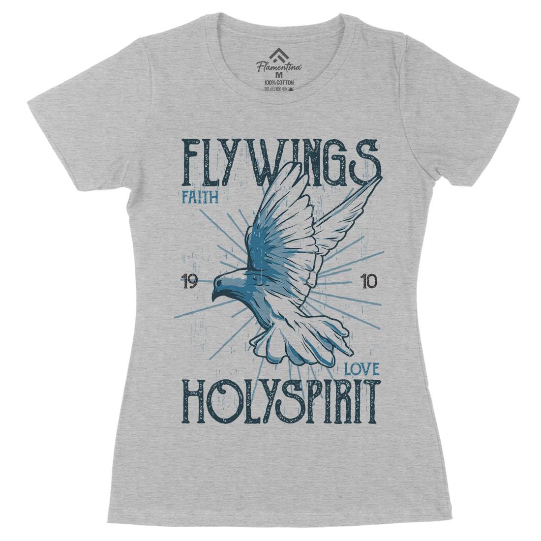 Bird Dove Fly Womens Organic Crew Neck T-Shirt Religion B685