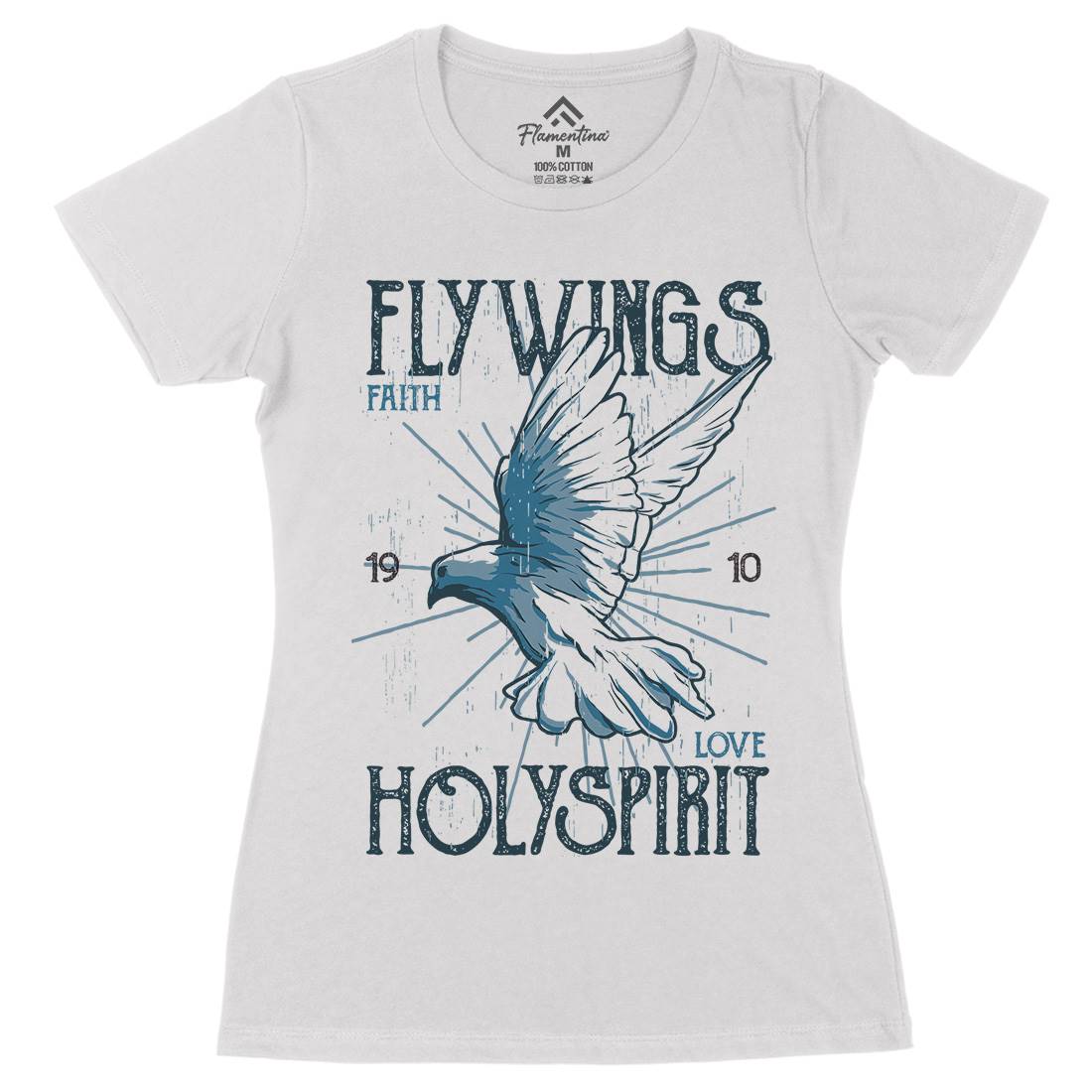 Bird Dove Fly Womens Organic Crew Neck T-Shirt Religion B685